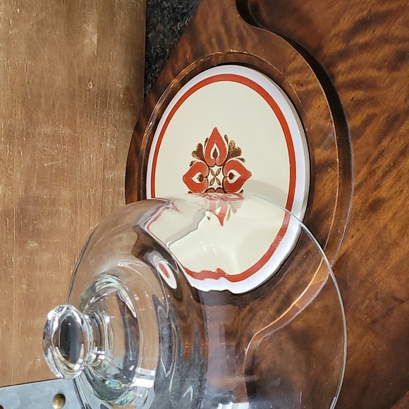 Vintage Wood Charcuterie Board with Glass Dome - Picture 4 of 11